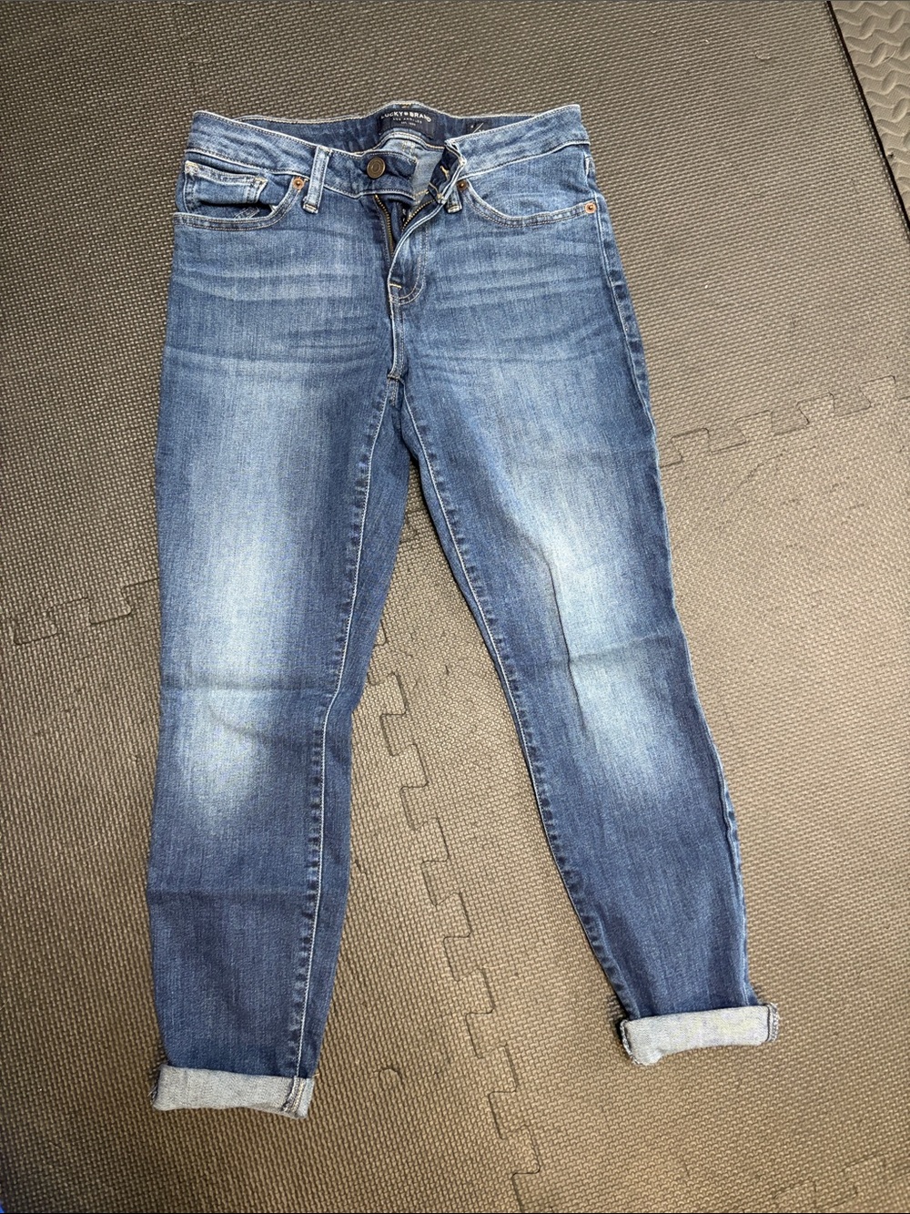 Lucky Brand Medium Blue Cropped Slim Jeans